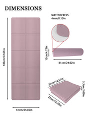 1pc Anti slip Pink TPE Foldable Yoga Mat
