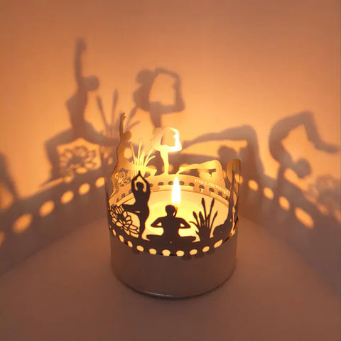 Yoga Shadow Play Candle Attachment - Transform Your Space with Serene Motif Shadows - Perfect Gift for Yoga Enthusiasts