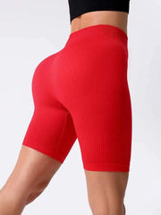 Sporty shorts in tummy control ribbed knit