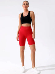 Sporty shorts in tummy control ribbed knit