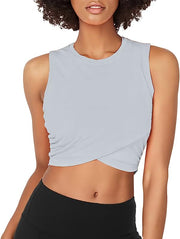 Sanutch Yoga Crop Tops Dance Tops Fitted Workout Crop Tops Yoga Tank Tops Athletic Sports Shirts for Women