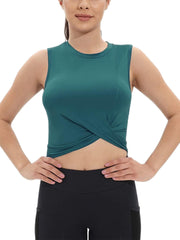 Sanutch Yoga Crop Tops Dance Tops Fitted Workout Crop Tops Yoga Tank Tops Athletic Sports Shirts for Women